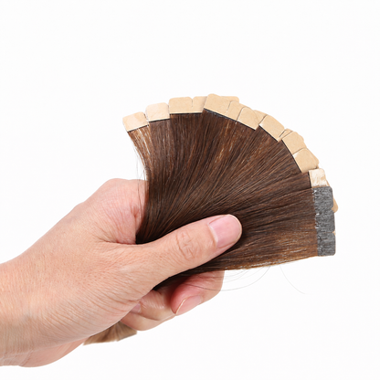 Chocolate Brown (4) -Invisible Tape In Extensions