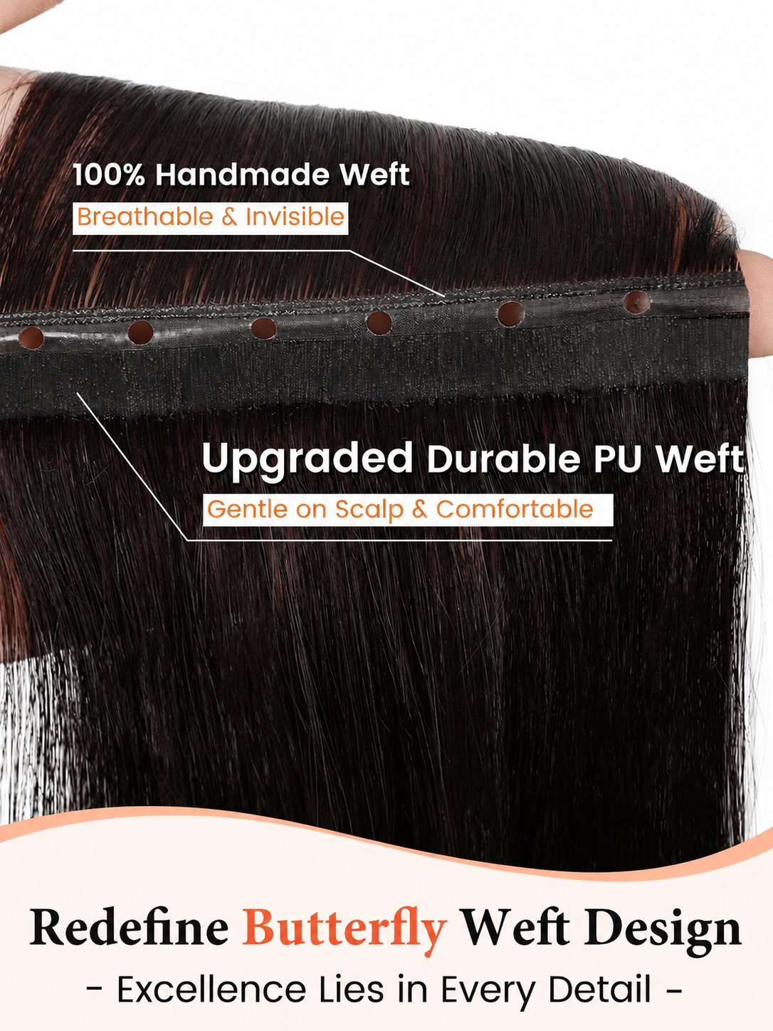 Natural Black (1B) -OVO Butterfly Weft Hair Extensions  50G