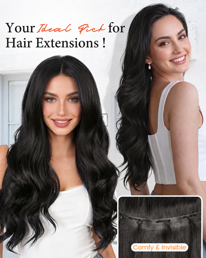 Natural Black (1B) -OVO Butterfly Weft Hair Extensions  50G