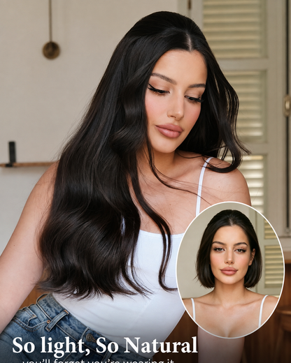 Natural Black (1B) -OVO Butterfly Weft Hair Extensions  50G