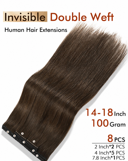 Dark Brown (2) -OVO Butterfly Weft Hair Extensions 50G