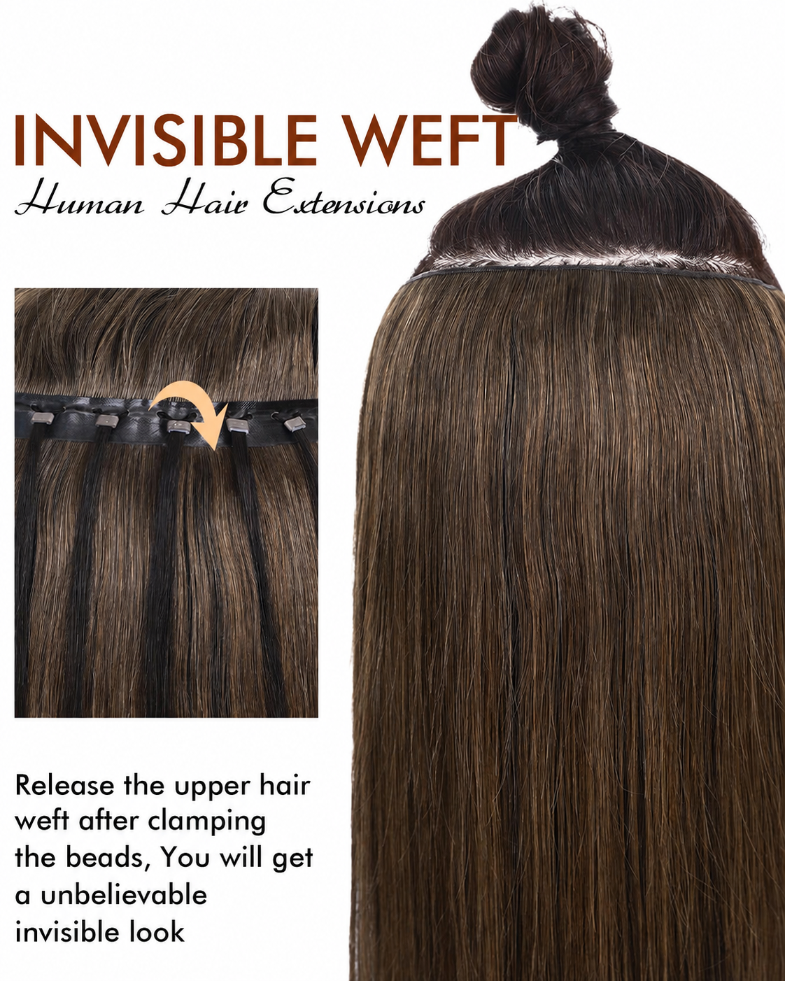 Dark Brown (2) -OVO Butterfly Weft Hair Extensions 50G