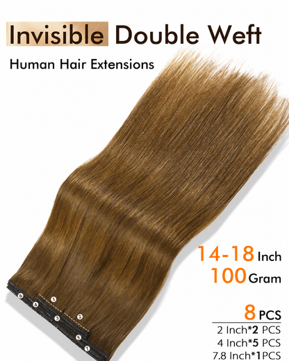 Chocolate Brown (4) -OVO Butterfly Weft Hair Extensions 50G