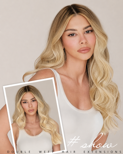 Ombre Blonde (4M22) -OVO Butterfly Weft Hair Extensions 50G
