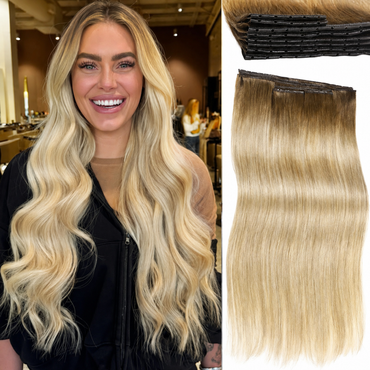 Ombre Blonde (4M22) -OVO Butterfly Weft Hair Extensions 8PCS 100G