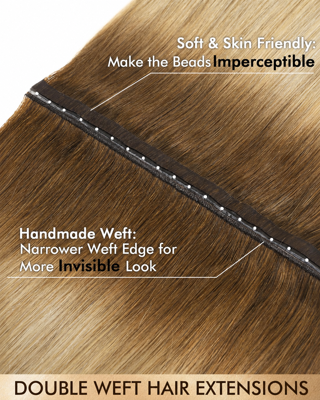 Ombre Blonde (4M22) -OVO Butterfly Weft Hair Extensions 50G