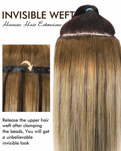 Ombre Blonde (4M22) -OVO Butterfly Weft Hair Extensions 50G