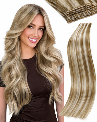 Pure White Blonde(9A/60) OVO Butterfly Weft Hair Extensions 8PCS 100G