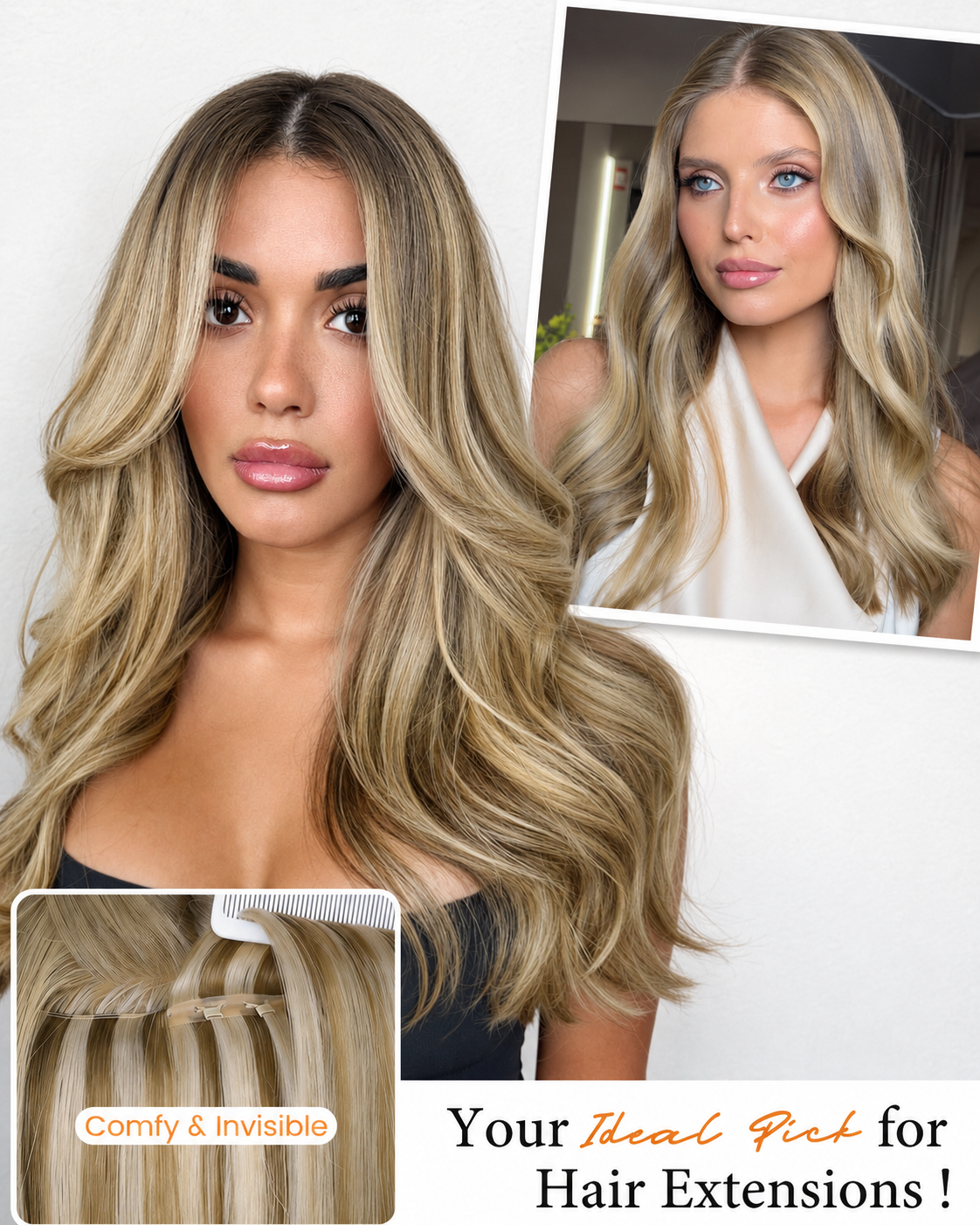 Pure White Blonde(9A/60) OVO Butterfly Weft Hair Extensions 50G