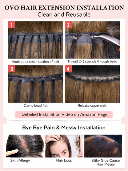 Chocolate Honey Highlights (T4/27) -OVO Butterfly Weft Hair Extensions 50G