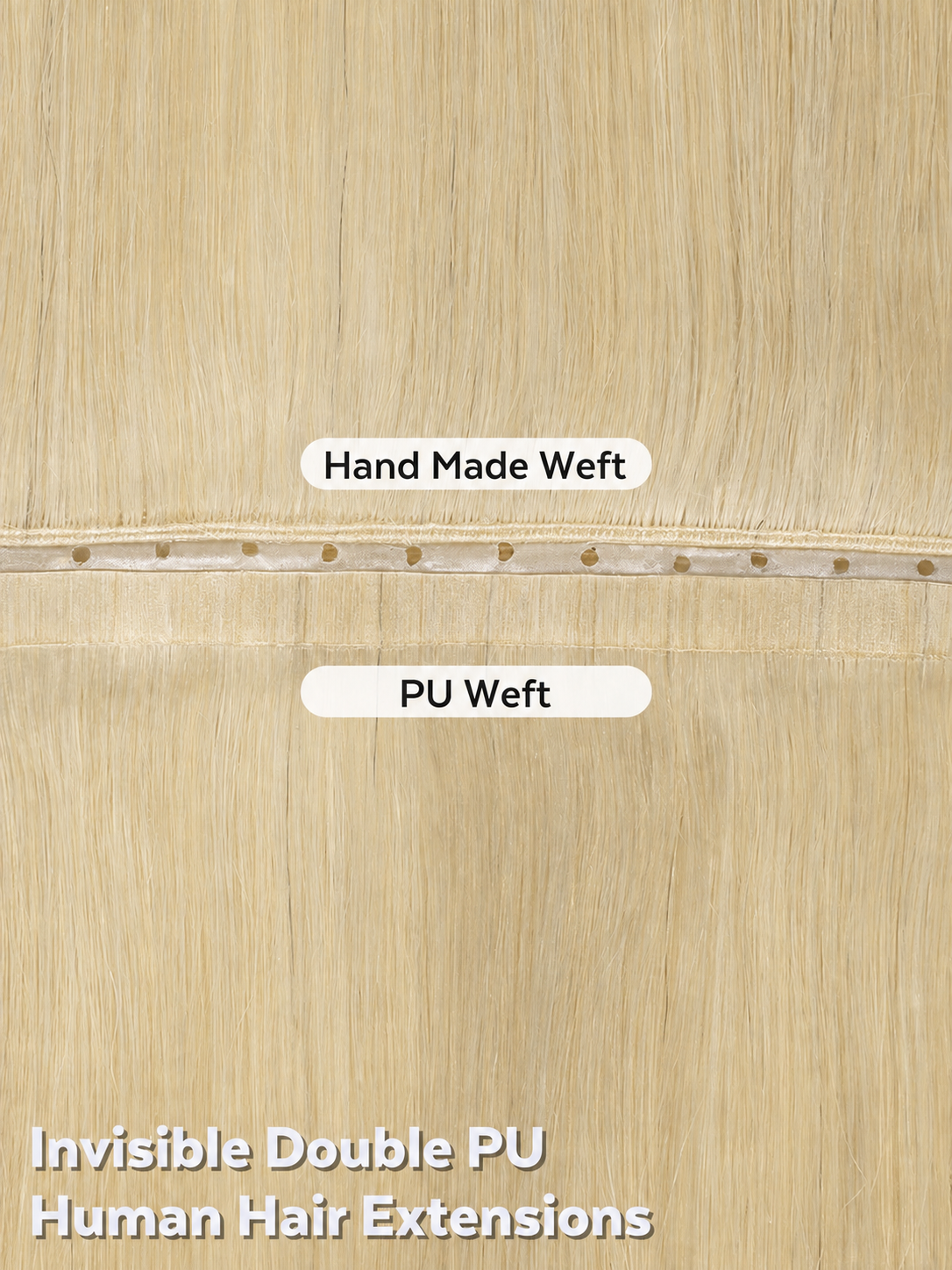 Bleach Blonde (613) -OVO Butterfly Weft Hair Extensions 50G