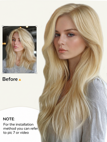 Bleach Blonde (613) -OVO Butterfly Weft Hair Extensions 8PCS 100G