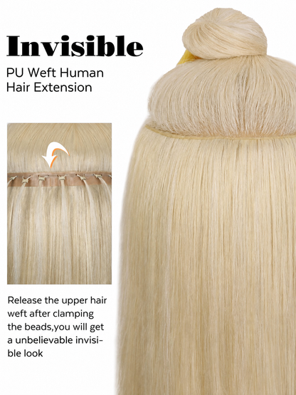 Bleach Blonde (613) -OVO Butterfly Weft Hair Extensions 50G