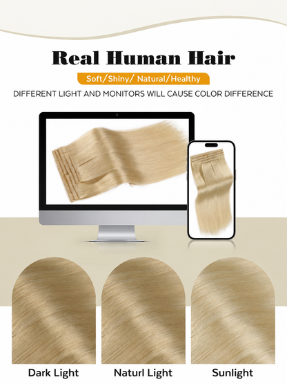 Bleach Blonde (613) -OVO Butterfly Weft Hair Extensions 50G