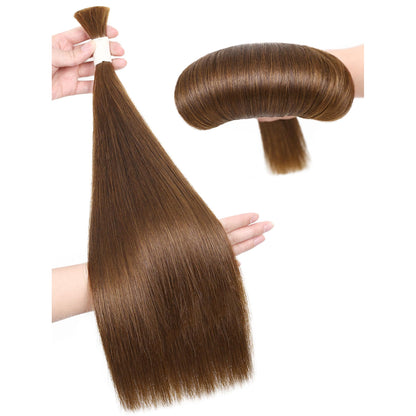 Dark Brown -Bulk Human Hair for Braiding 100g