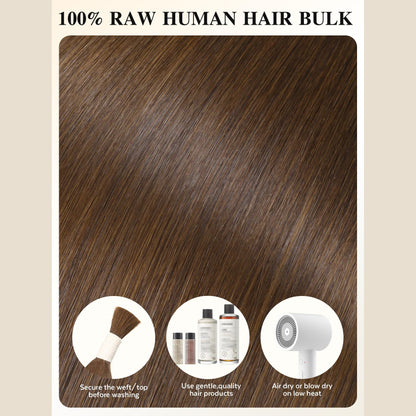 Dark Brown -Bulk Human Hair for Braiding 100g