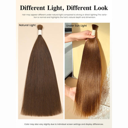 Dark Brown -Bulk Human Hair for Braiding 100g