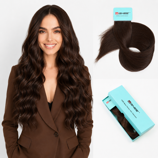 Chocolate Brown (4) -Invisible Tape In Extensions 40Pcs 80g