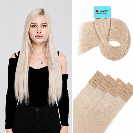 Bleach Blonde(613) -Invisible Tape In Extensions 40Pcs 80g