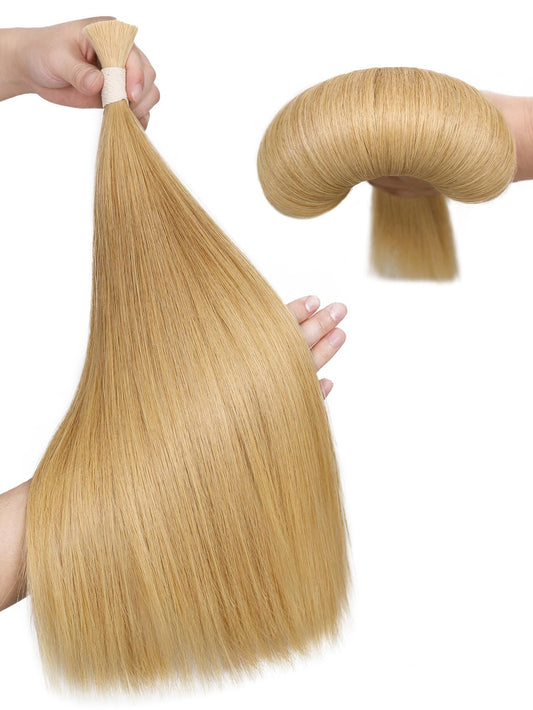 Light blonde -Bulk Human Hair for Braiding 100g