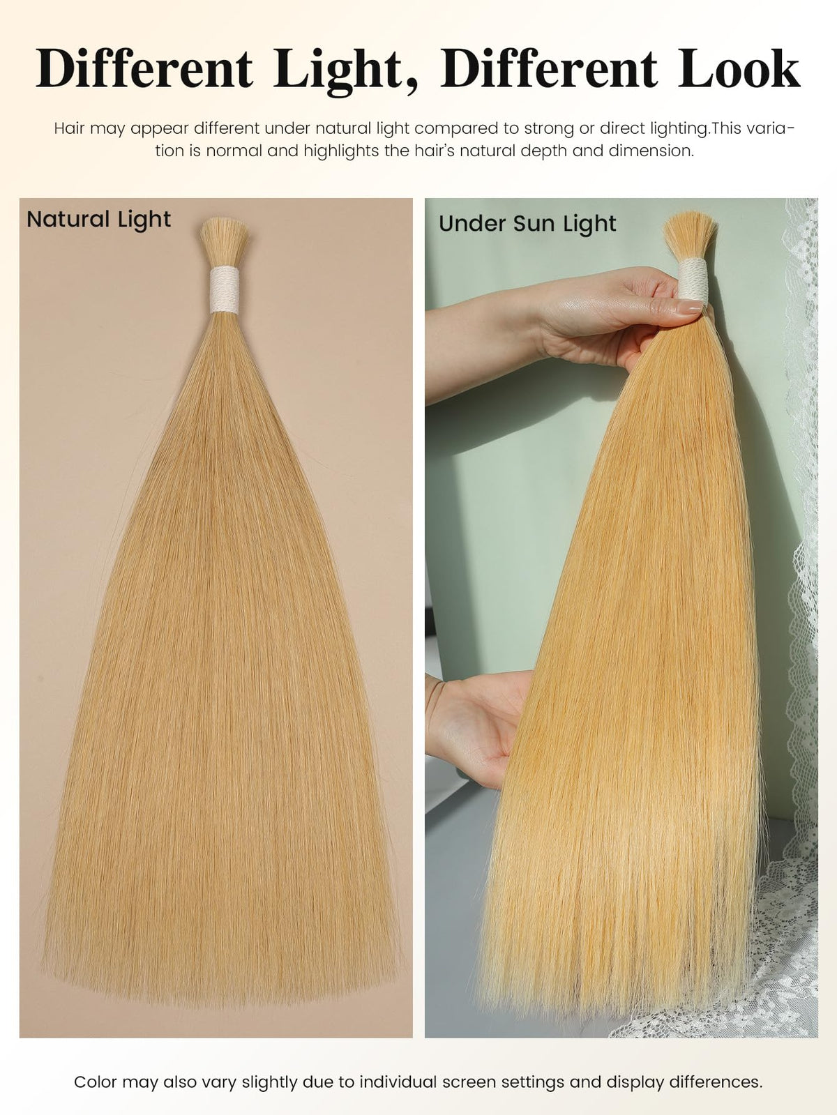 Light blonde -Bulk Human Hair for Braiding 100g
