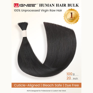 Natural Black -Bulk Human Hair for Braiding 100g
