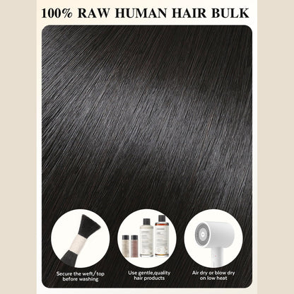 Natural Black -Bulk Human Hair for Braiding 100g