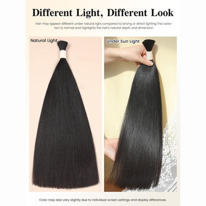 Natural Black -Bulk Human Hair for Braiding 100g