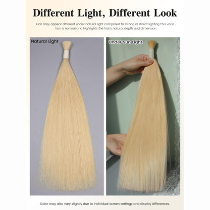 Platinum Blonde -Bulk Human Hair for Braiding 100g