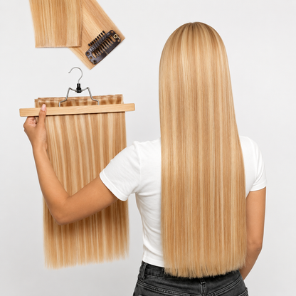 Real Human Hair Extensions Clip Ins 130g 100% Remy Seamless Hair Extensions Clip In 18 Inch 8Pcs