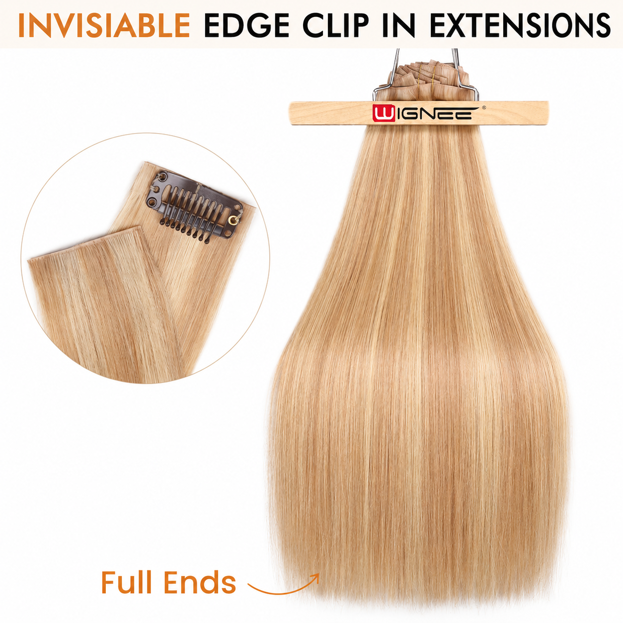 Real Human Hair Extensions Clip Ins 130g 100% Remy Seamless Hair Extensions Clip In 18 Inch 8Pcs