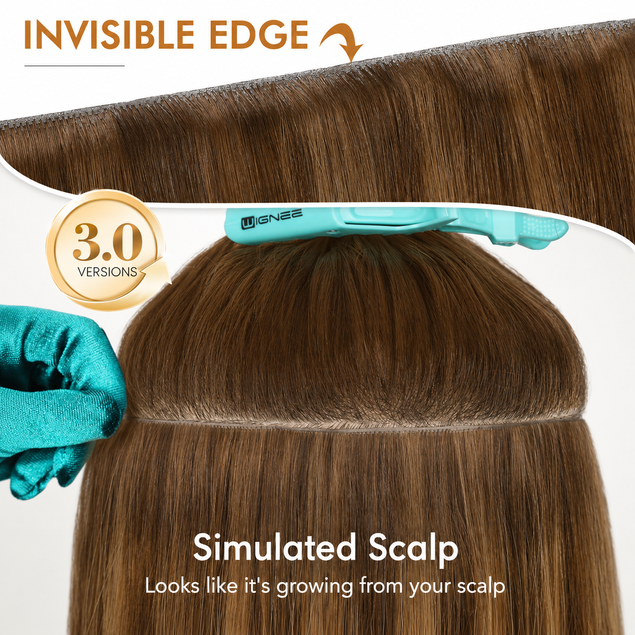 WIGNEE Invisible Clip In Hair Extensions Human Hair 130g 100% Remy Human Hair Clip Ins Seamless Hair Extensions