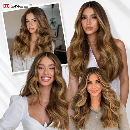 WIGNEE Invisible Clip In Hair Extensions Human Hair 130g 100% Remy Human Hair Clip Ins Seamless Hair Extensions